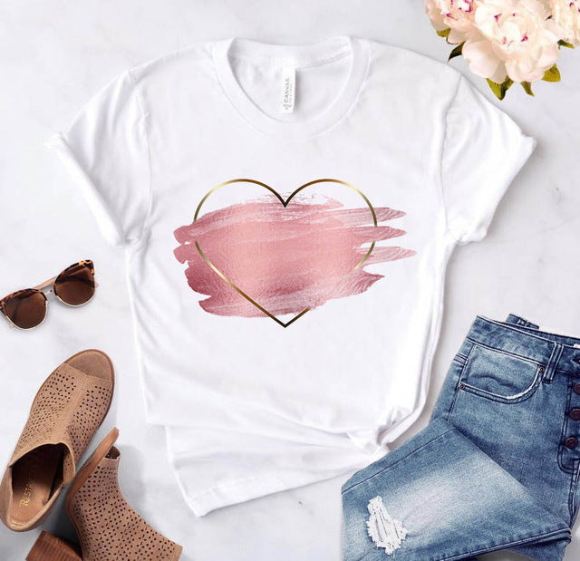 Camiseta holgada de manga corta para el día de San Valentín