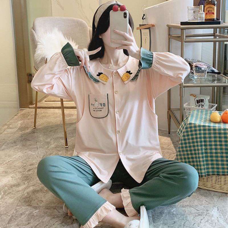 Confinement Clothing Pregnant Women Pajamas, Breastfeeding Mothers Thin Section Nursing Home