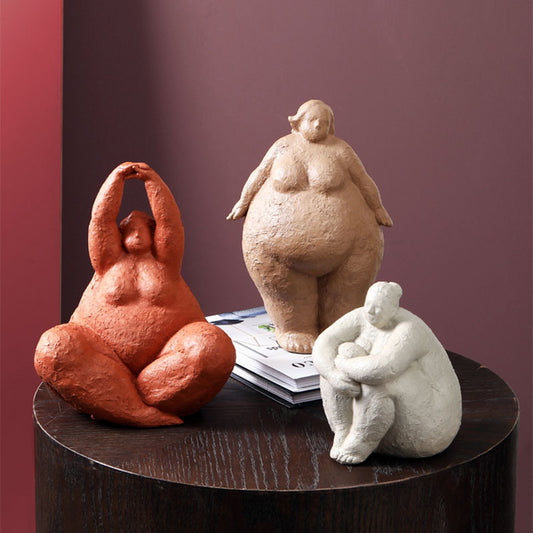 Abstract Art Fat Woman Ornament Character Resin Craft