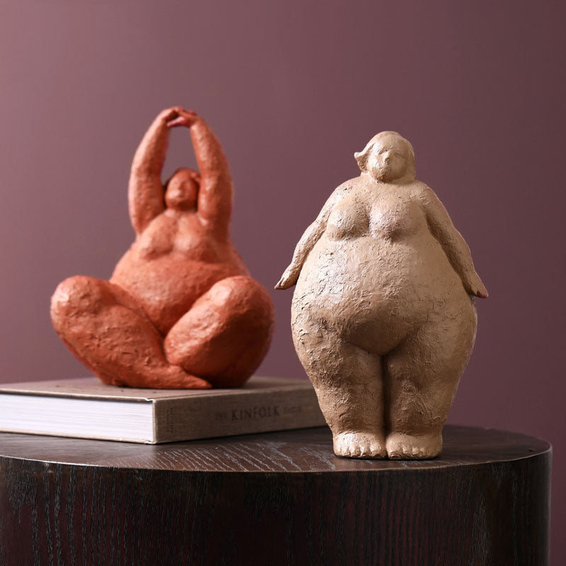 Abstract Art Fat Woman Ornament Character Resin Craft