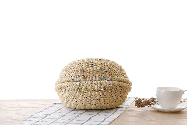 Elegant Round Rattan Handbag