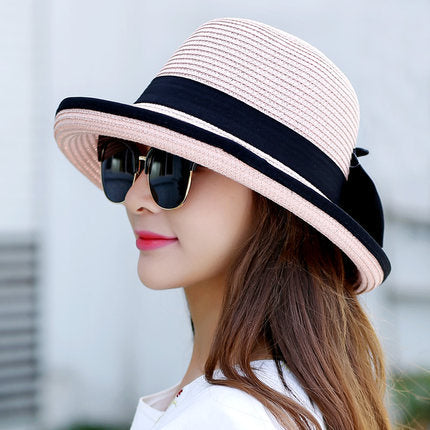 Bow-knot Sun Hat, Foldable Sun Hat, Sun Protection, Big-brimmed Hat