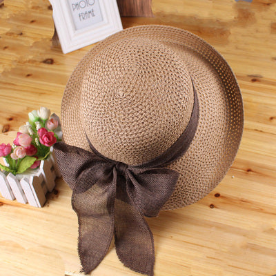 Bow-knot Sun Hat, Foldable Sun Hat, Sun Protection, Big-brimmed Hat