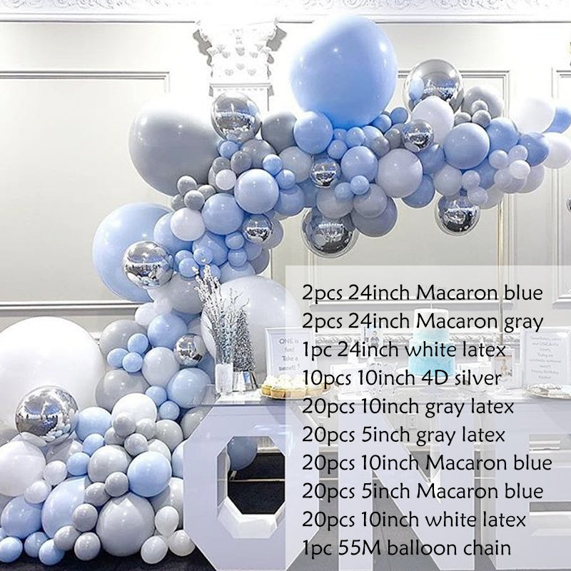 Blue Balloon Chain Set Graduation Party Birthday Scene Balloon Set Decoration Balloon Supplies