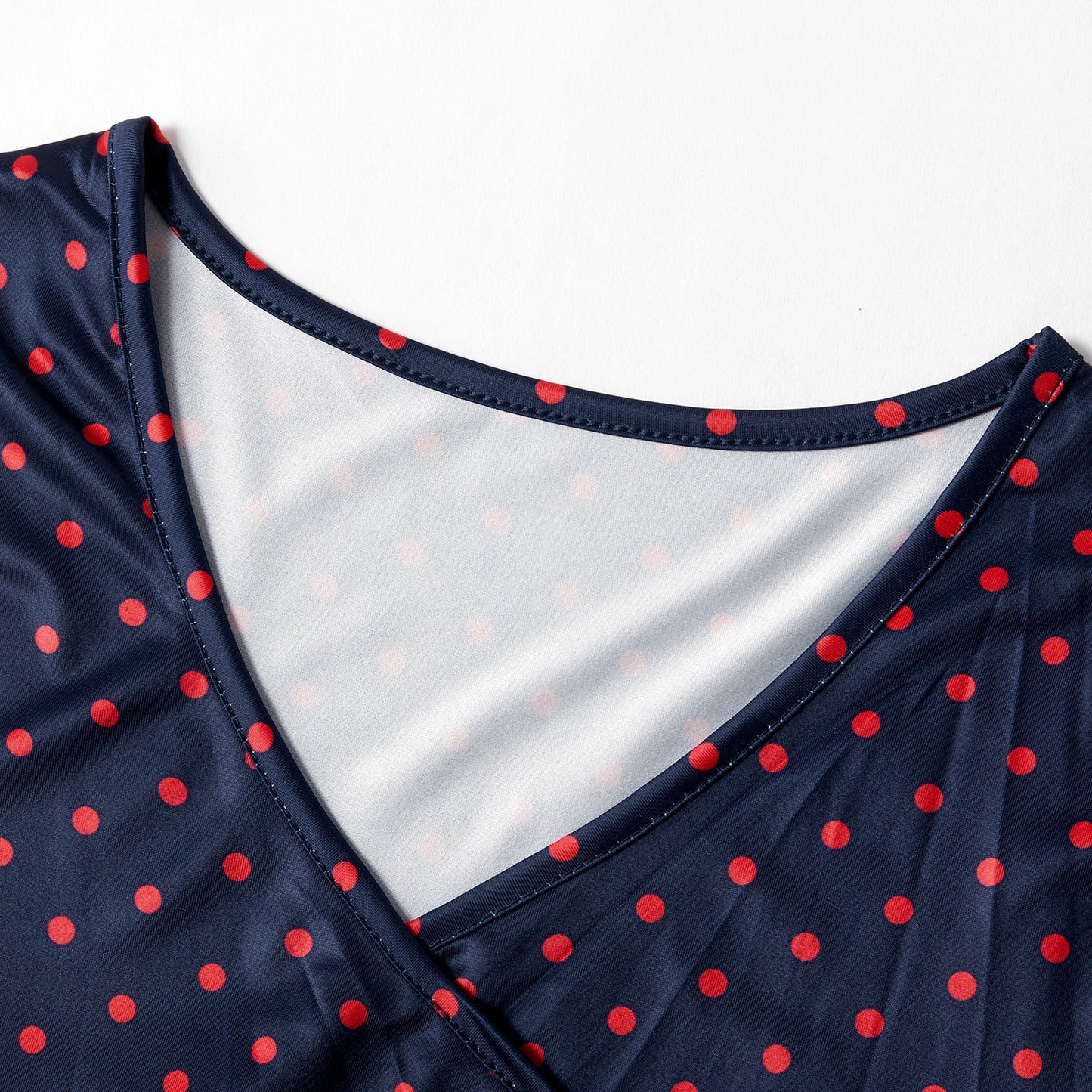 Cross V-neck Maternity Polka Dot Print Short Sleeve Nursing Top