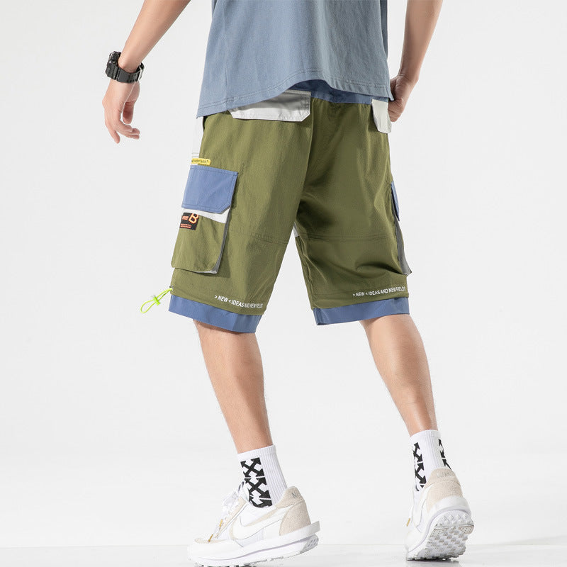 Men's Functional Style Trendy Brand Overalls Shorts