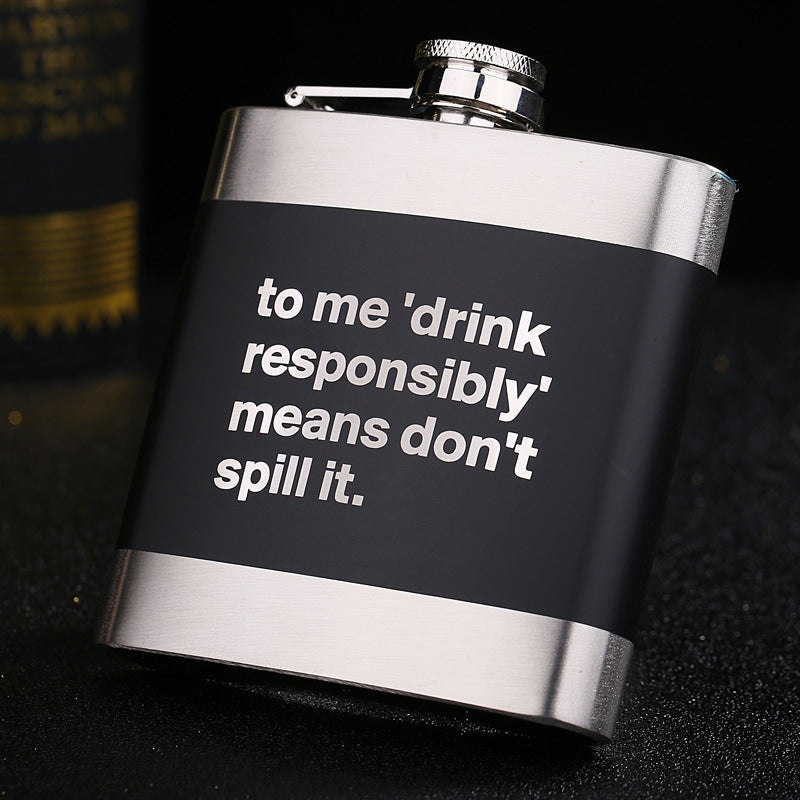 Black Stainless Steel Metal Hip Flask