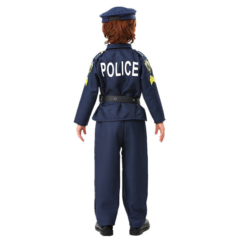 Children Police Uniform Role Playing Performance Costume