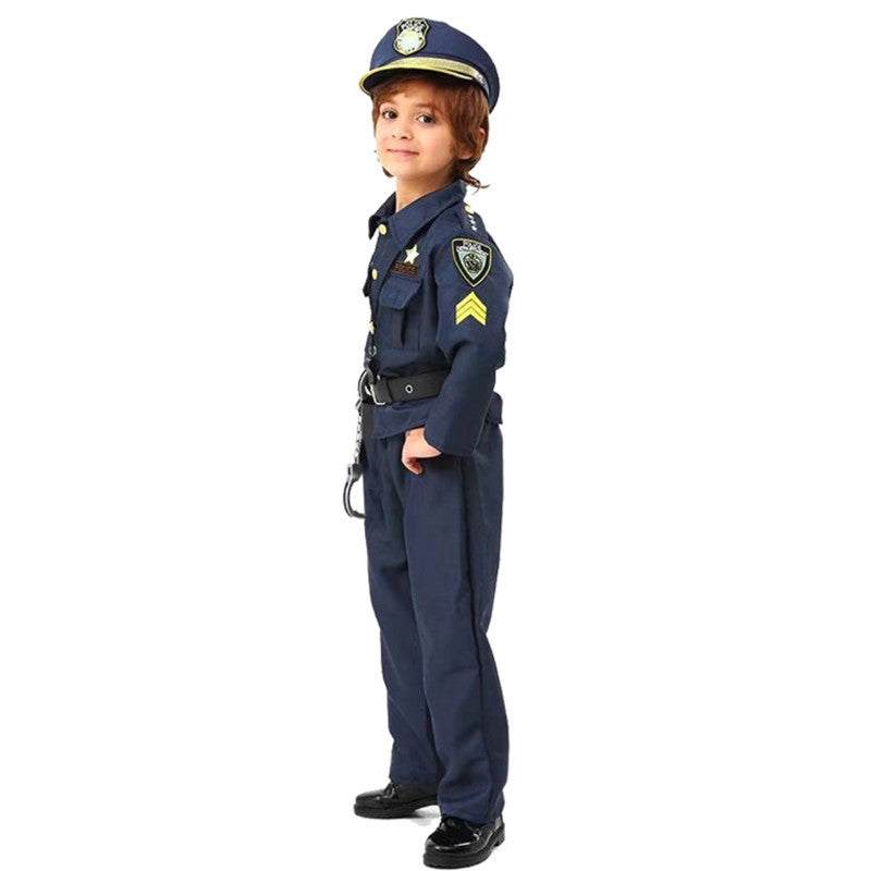 Children Police Uniform Role Playing Performance Costume