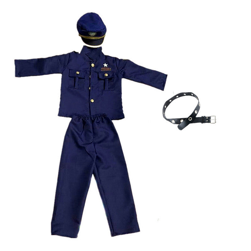 Children Police Uniform Role Playing Performance Costume