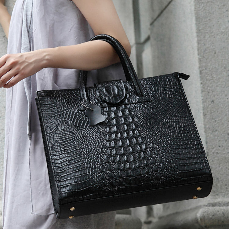 Crocodile big shoulder bag