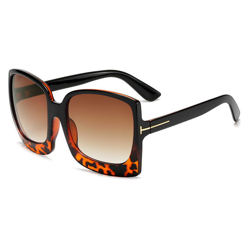 Leopard Color Large Frame Sunglasses UV400