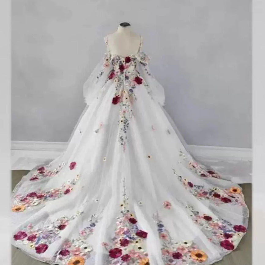 Exquisite Flowers Welcome Yarn Banquet Dress