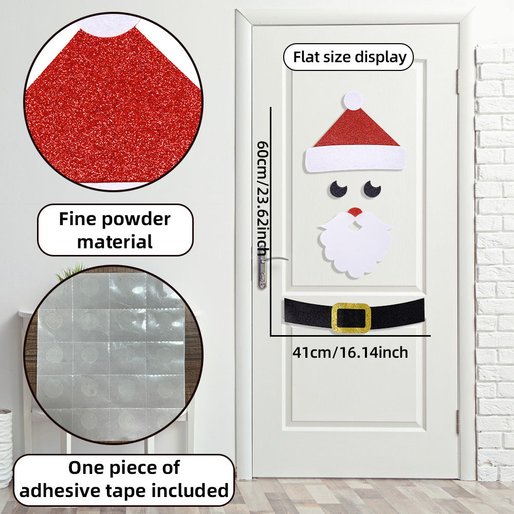 Pegatinas de fieltro para puerta con adornos navideños