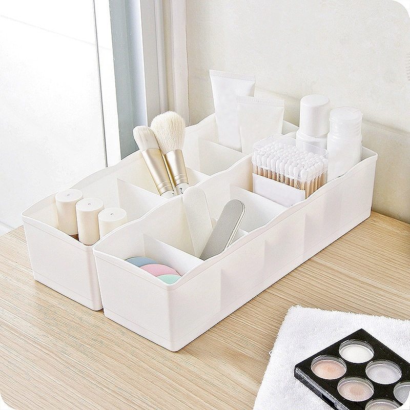 Stackable Drawer Storage Box Divided Grid Plastic Storage Box