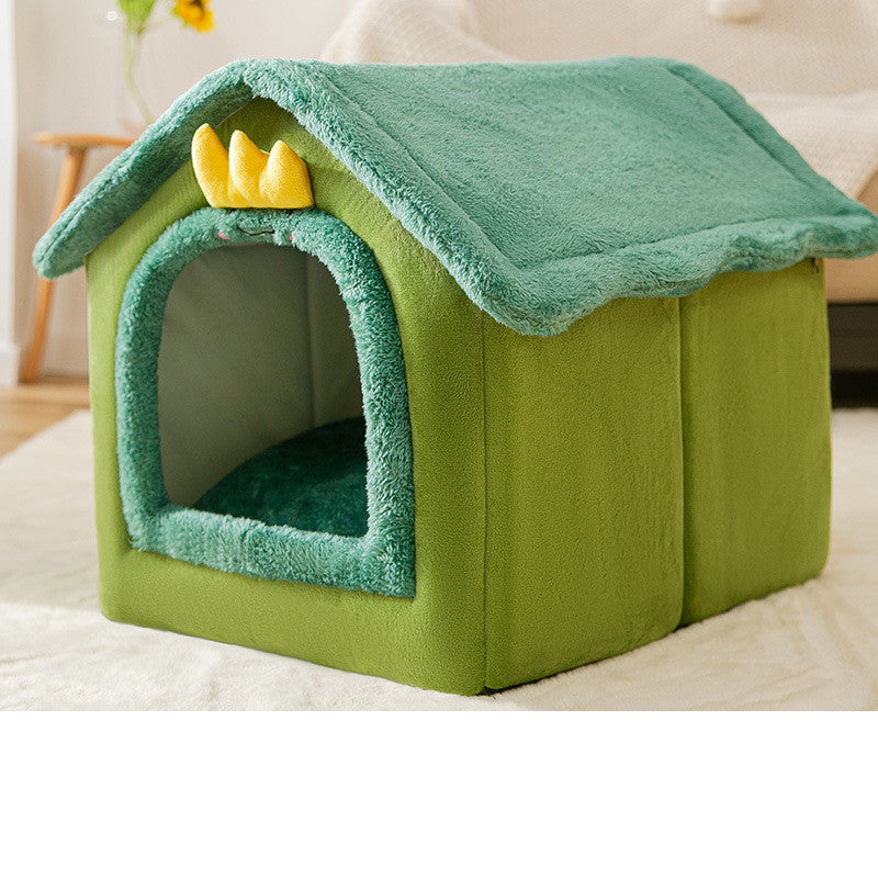 Casa para perros plegable Cama para gatos para mascotas Villa para perros de invierno Perrera para dormir Nido extraíble Sofá cueva cerrado cálido Suministros para mascotas