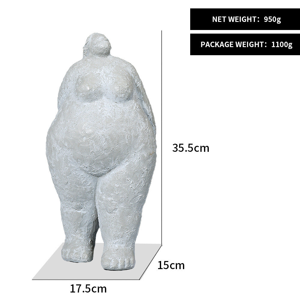 Abstract Art Fat Woman Ornament Character Resin Craft