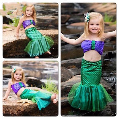 Ariel Mermaid Princess Dress Children