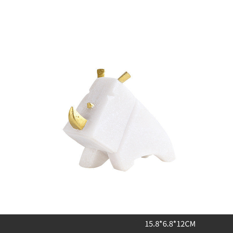 Nordic Light Luxury Home Sandstone Animal Ornament