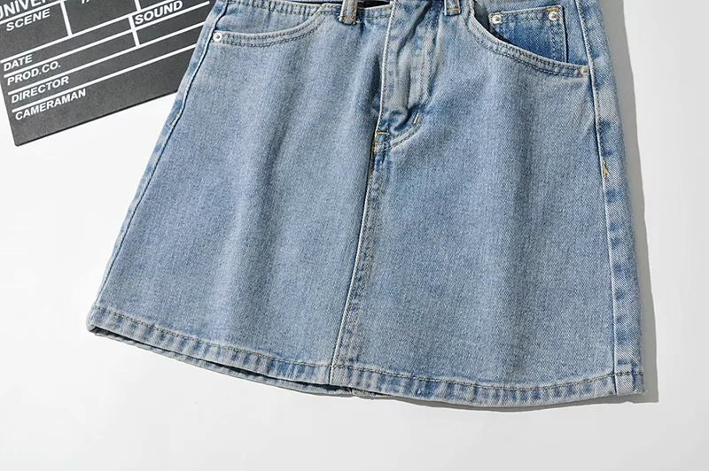 Side Cut Denim Skirt Women's New Sexy Bag Hip Skirt