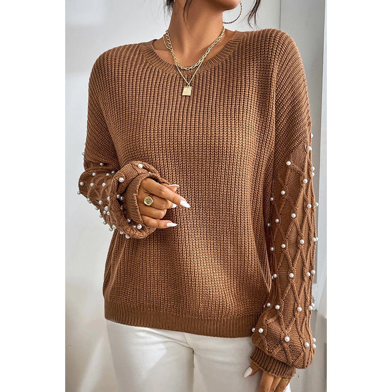 Winter New Pure Color Warm Keeping Knitted Pullover For Women