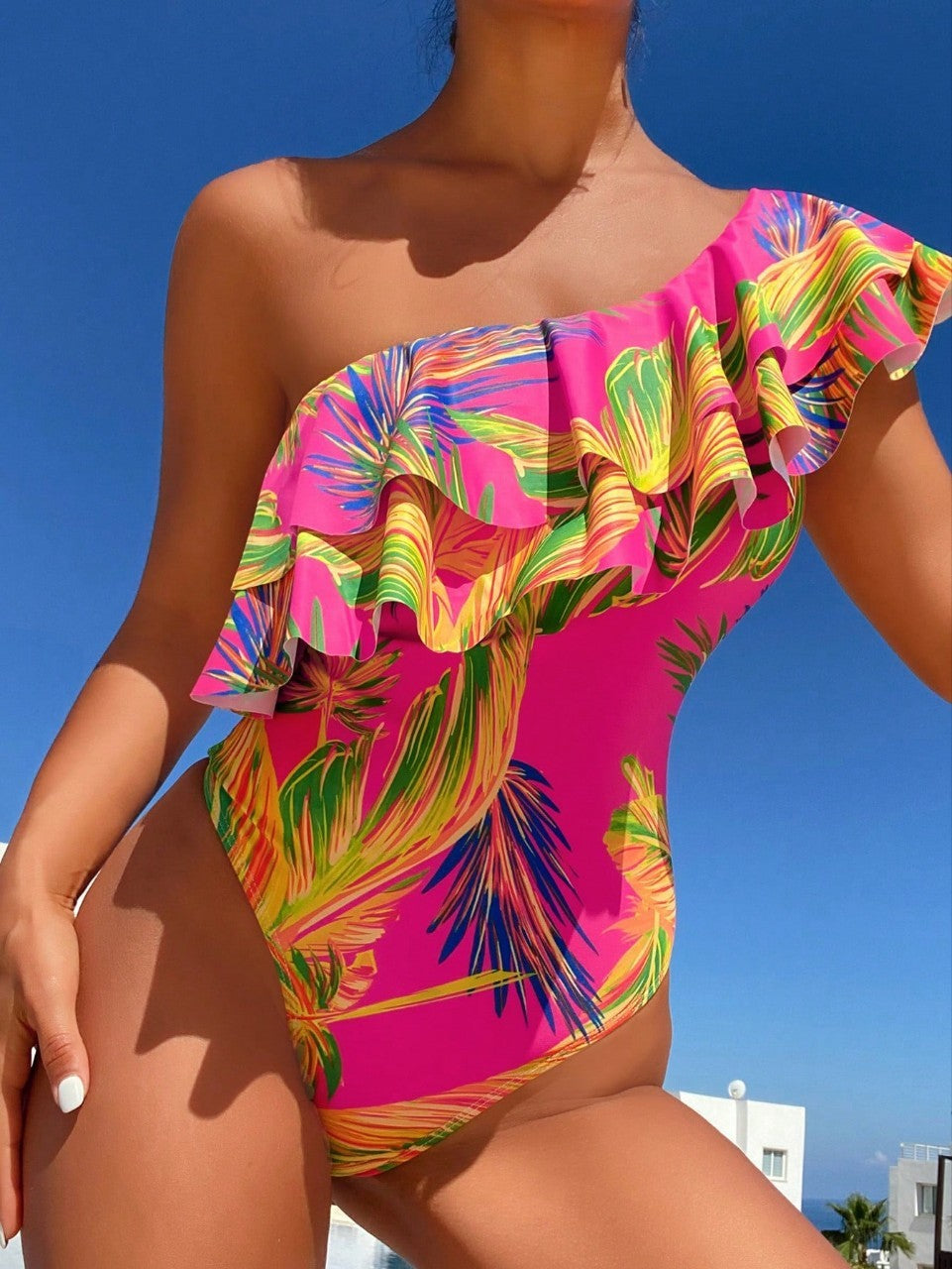 Leaf Edge One-piece Swimwear