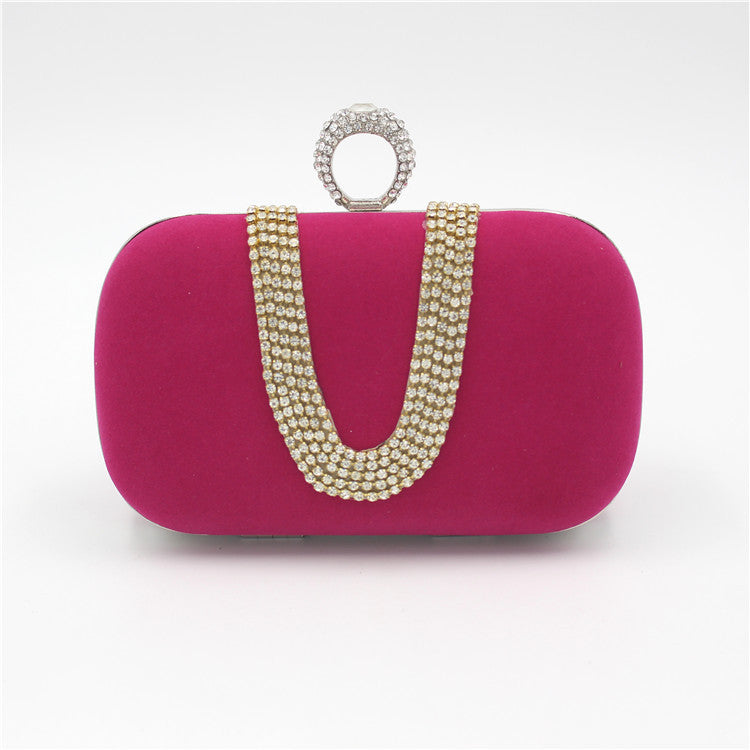 Diamond Evening Bag Velvet Clutch Bridal Dress Bag