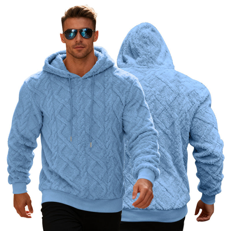 Pullover Top Men's Casual Solid Color Fleece Hoodie Clothing