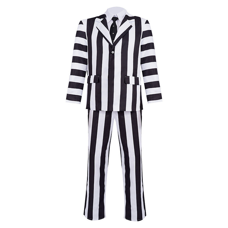 Beetlejuice Cos Costume Michael Keaton Cosplay Clothing