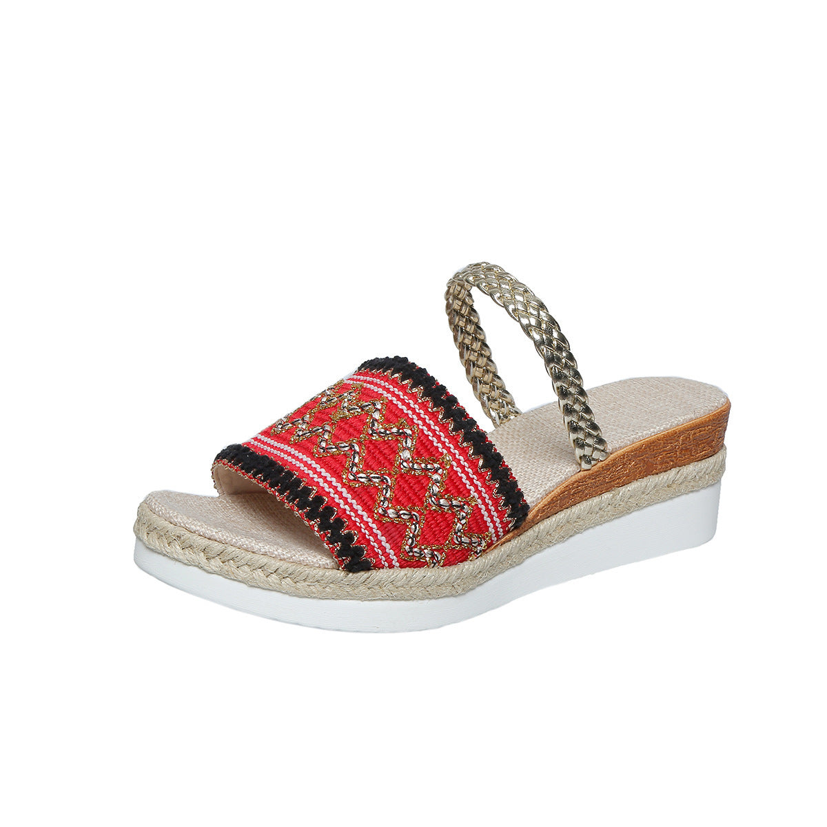 Ethnic Style One-line Thick-soled Sandals