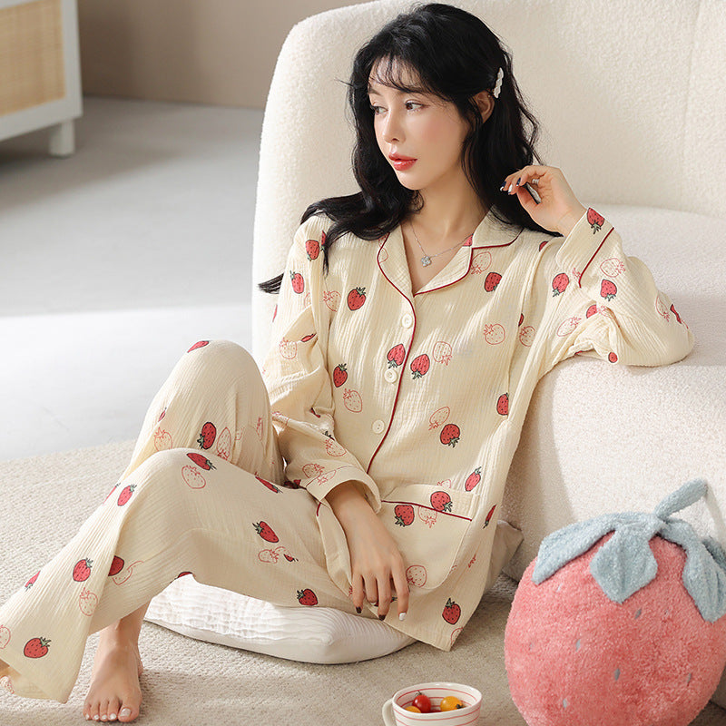 Pajamas Women's Long Sleeve Nursing Homewear Suit