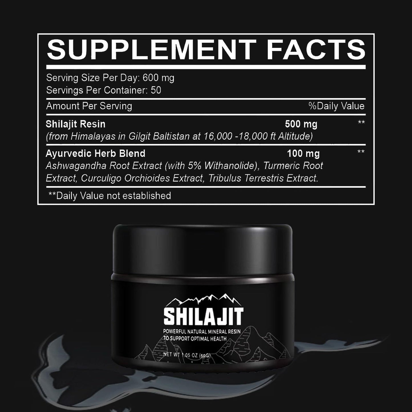 Shilajit Pure Himalayan With 80 Trace Minerals & Fulvic Acid For Energy, Immune Support