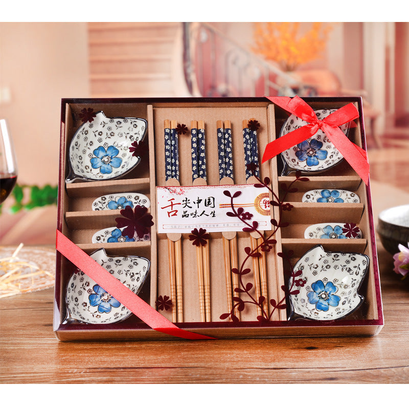 Japanese Style Cherry Blossom Ceramic Sushi Dishes Sashimi S