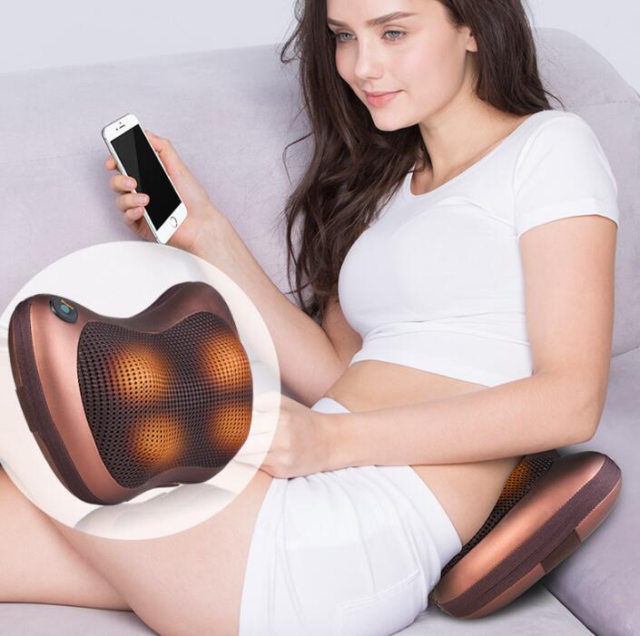 Electric Infrared Heating Kneading Neck Shoulder Back Body Spa Massage Pillow