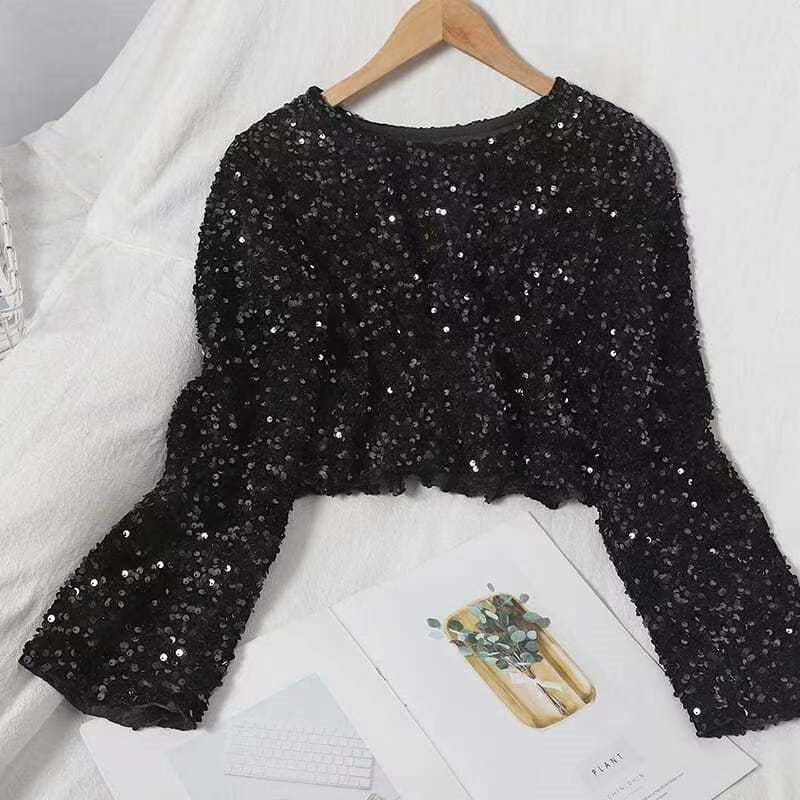 Women's Fashionable Sequins Top Sequin Short