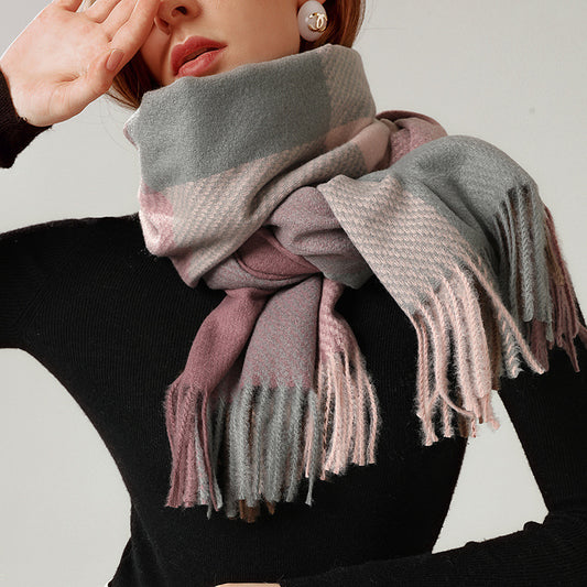 New Cashmere Tassel Thickened Cold And Warm Scarf