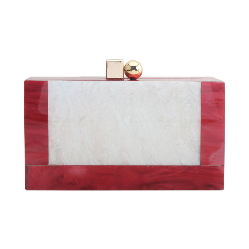 Women's Pearlescent White Vintage Acrylic Patchwork Bag