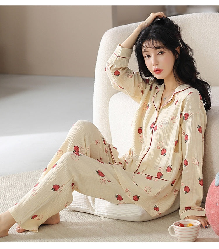 Pajamas Women's Long Sleeve Nursing Homewear Suit