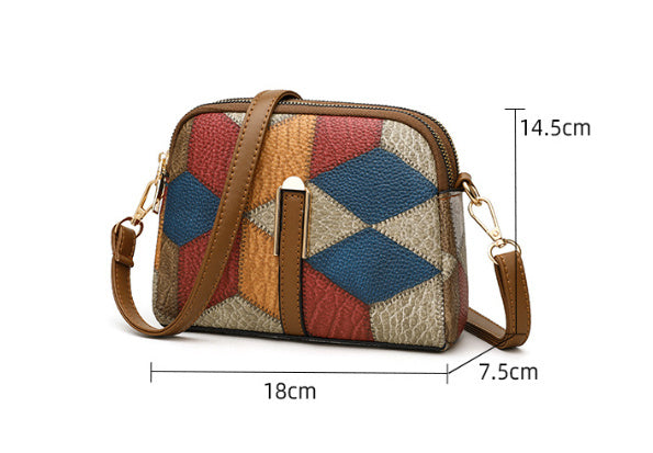 All-matching National Style Fashion Double-zipper Cross-body Bags