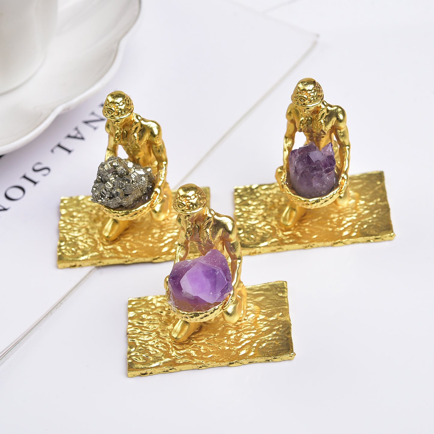 Ornaments Of Natural Amethyst Raw Stone Miners