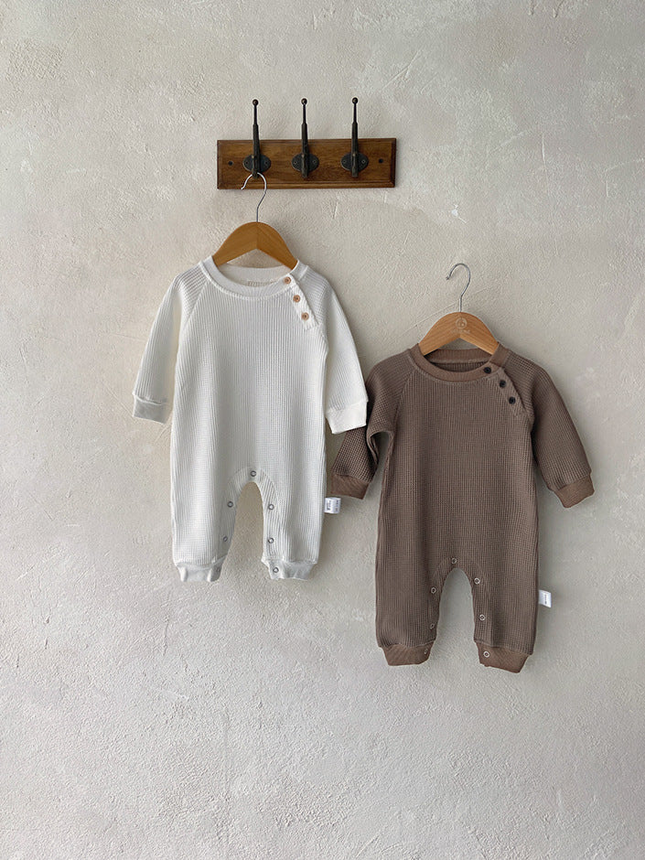 Autumn Baby Waffle Long Jumpsuit