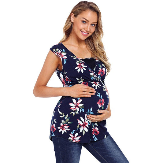 Fashion Maternity Top Vest Nursing T-Shirt