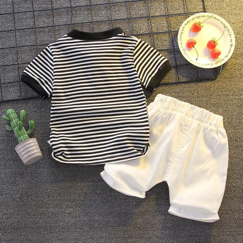 Children's Short-sleeved Striped Shorts Summer Suit 0-3 Yrs