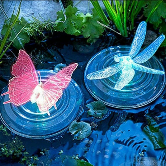 Solar LED Float Lamp Butterfly Dragonfly Shape Garden Pond Water Light Creative Swimming