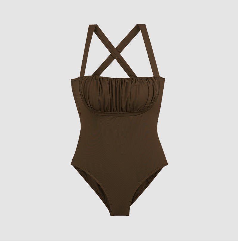 Women's Triangle One-piece Simple Solid Color Swimsuit