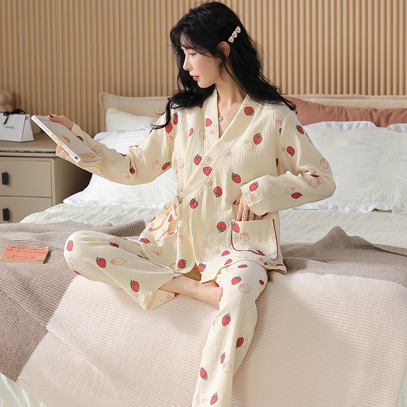 Pajamas Women's Long Sleeve Nursing Homewear Suit