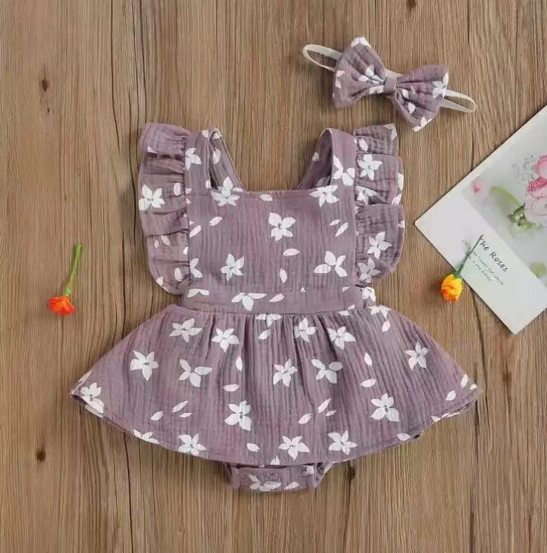 Vestido con estampado de arnés para bebé Ropa para gatear