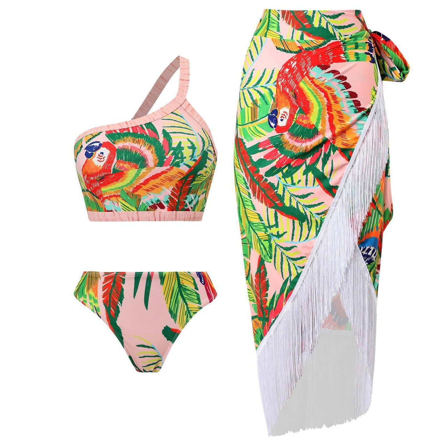 Retro Split Swimsuit 3-piece Set