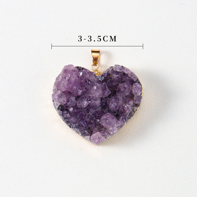 Uruguay Amethyst Cluster Love Pendant Amethyst Tooth Block