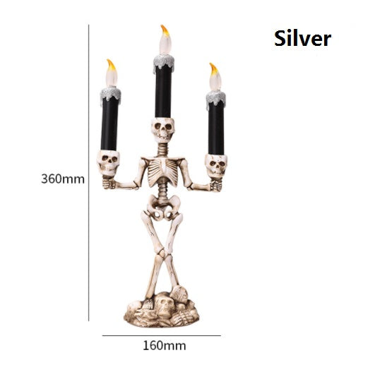 Lámpara de candelabro con esqueleto de Halloween